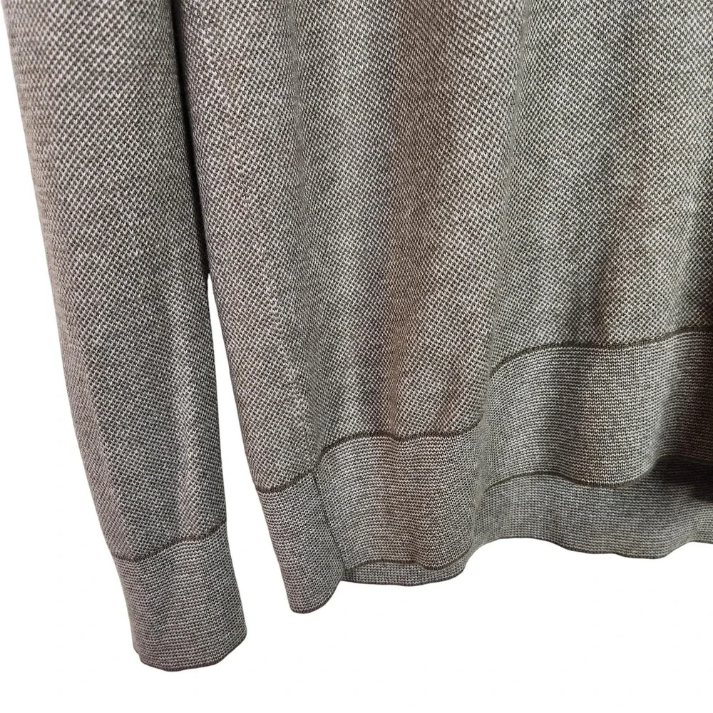 BANANA REPUBLIC Sweater Mens Large Gray V-Neck Birdseye Silk Cashmere Blend‎